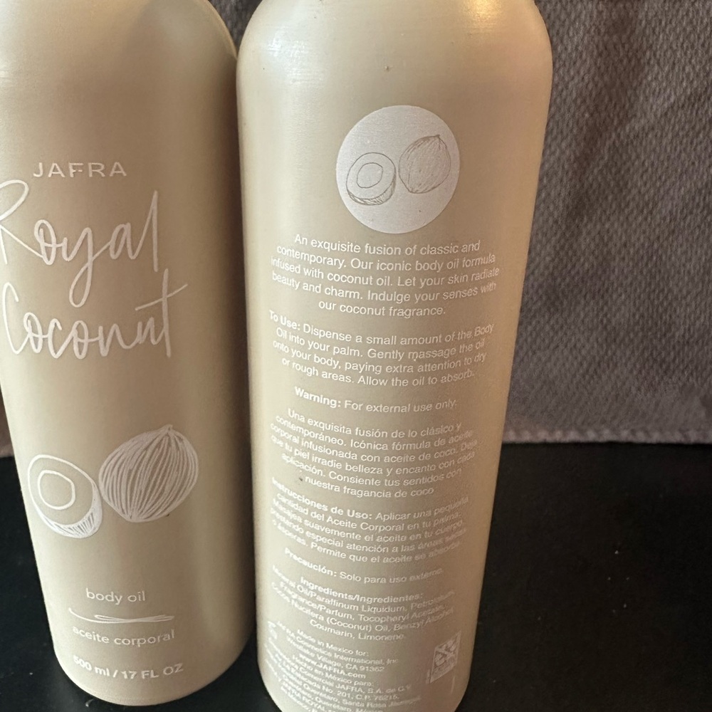 JAFRA coconut Body Oil ACEITE CORPORAL 17 oz new 2 bottles - Picture 2 of 3
